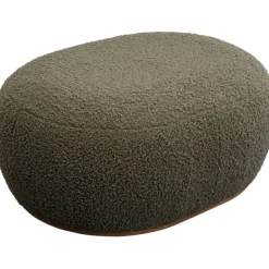 KARE Design Meubles>Pouf Pebble bouclé vert olive 81cm