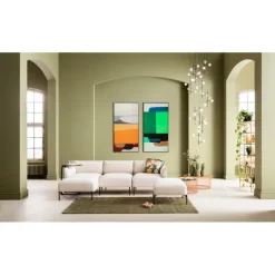 KARE Design Accessoires>Tableau encadré Abstract Shapes vert 73x143cm