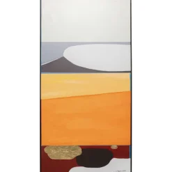 KARE Design Accessoires>Tableau encadré Abstract Shapes orange 73x143cm