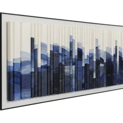 KARE Design Accessoires>Tableau encadré Shadow Skyline bleu 160x60cm