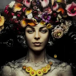 KARE Design Accessoires>Tableau en verre Flower Art Lady 120x120cm