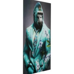 KARE Design Accessoires>Tableau en verre Mister Gorilla bleu 60x90cm