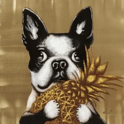 KARE Design Accessoires>Tableau sur toile Dog with Pineapple 80x80cm