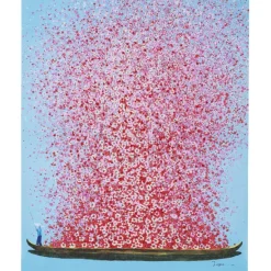 KARE Design Accessoires>Tableau sur toile Flower Boat bleu-fuchsia 80x100