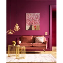 KARE Design Accessoires>Tableau sur toile Flower Couple doré-fuchsia80x100