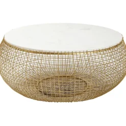 KARE Design Meubles>Table basse Cesta Marble doré Ø100cm