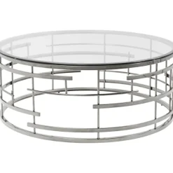 KARE Design Meubles>Table basse Jupiter argenté Ø100cm