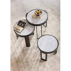 KARE Design Meubles>Table basse Perelli noir (3/set)