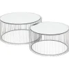 KARE Design Meubles>Table basse Wire argenté (2/Set)