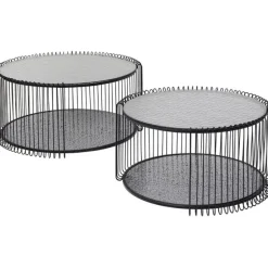 KARE Design Meubles>Table basse Wire Double Bubble Noir (2/Set)