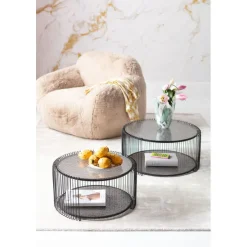 KARE Design Meubles>Table basse Wire Double Bubble Noir (2/Set)
