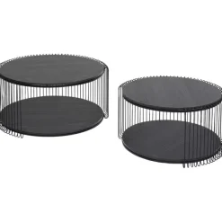 KARE Design Meubles>Table basse Wire Double noir bois (2/Set)