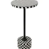 KARE Design Meubles>Table d appoint Domero Chess noir blanc Ø25cm
