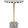 KARE Design Meubles>Table d appoint Domero Star noir blanc Ø40cm