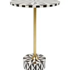 KARE Design Meubles>Table d appoint Domero Star noir blanc Ø40cm