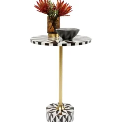 KARE Design Meubles>Table d appoint Domero Star noir blanc Ø40cm
