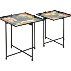 KARE Design Meubles>Table d appoint Flowers Garden carré (2/set)