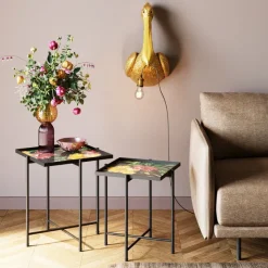 KARE Design Meubles>Table d appoint Flowers Garden carré (2/set)