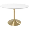 KARE Design Meubles>Table Invitation blanc-laiton Ø120cm