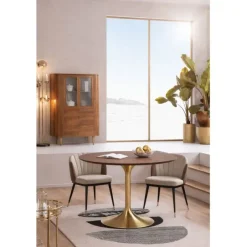 KARE Design Meubles>Table Invitation noyer-laiton Ø120cm