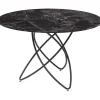 KARE Design Meubles>Table Molekular noir -verre look marbre Ø120cm