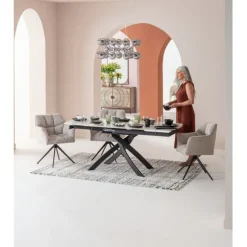 KARE Design Meubles>Table à rallonges Twist onyx 120(30+30)x90cm