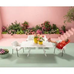 KARE Design Meubles>Table à rallonges Xenia blanc 140(+30+30)x80cm