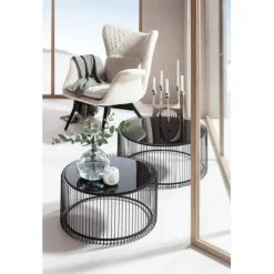 KARE Design Meubles>Tables basses Wire noir (set de 2)
