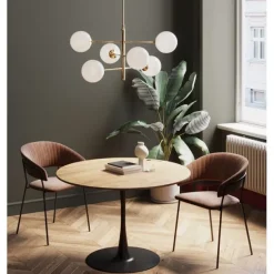 KARE Design Meubles>Table Schickeria chêne - noir Ø110cm