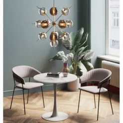 KARE Design Meubles>Table Schickeria marbre blanc Ø80cm