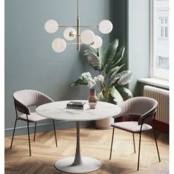 KARE Design Meubles>Table Schickeria marbre blanc Ø110cm