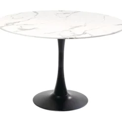 KARE Design Meubles>Table Schickeria marbre blanc-noir Ø110cm
