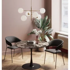 KARE Design Meubles>Table Schickeria marbre noir Ø110cm