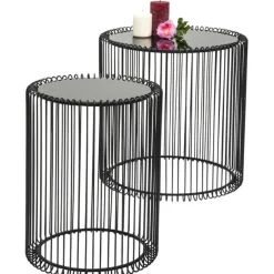 KARE Design Meubles>Tables d appoint Wire noir (set/2) Ø44cm