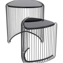 KARE Design Meubles>Tables d appoint Wire Triangle noir (2/Set)