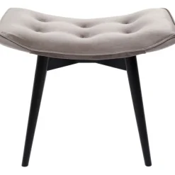 KARE Design Meubles>Tabouret Black Vicky velours gris 46x59cm