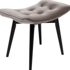 KARE Design Meubles>Tabouret Black Vicky velours gris 46x59cm
