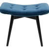 KARE Design Meubles>Tabouret Black Vicky velours bleu pétrole 59x37cm