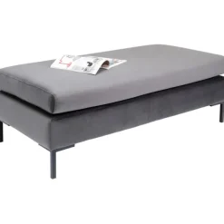 KARE Design Meubles>Tabouret Gianni velours gris noir