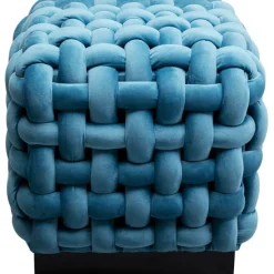KARE Design Meubles>Tabouret Weave Square bleu 47x47cm